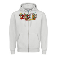 Dove Grey Christmas Teacher Zipper Hoodie - NancyCooperArtShop