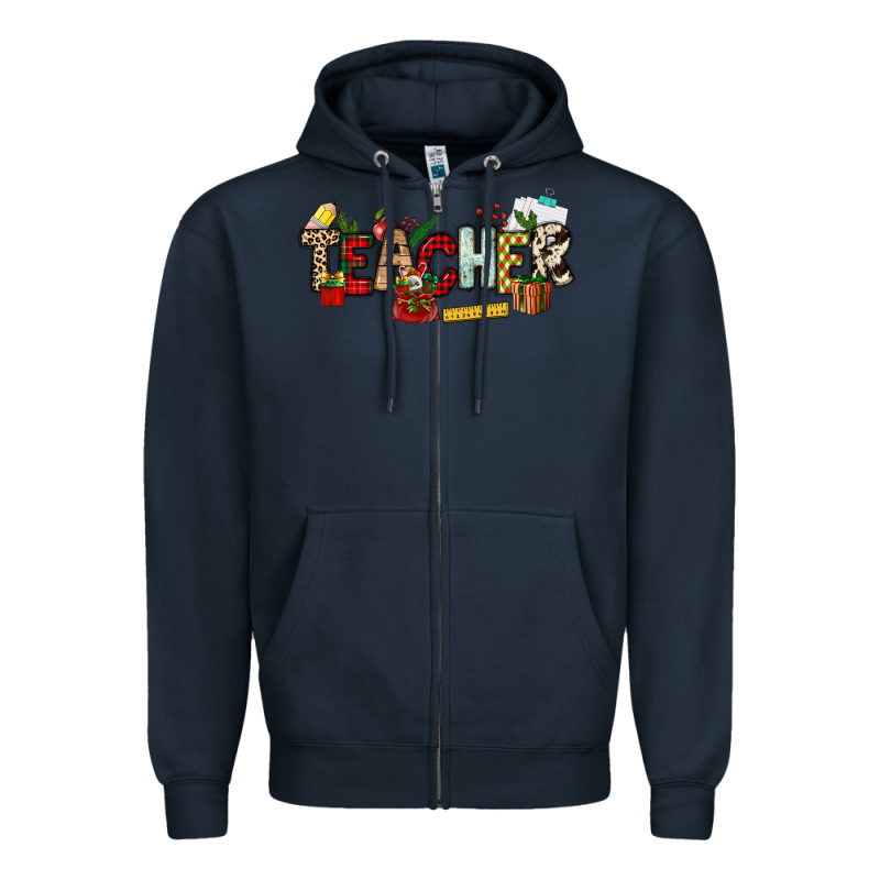 Christmas Teacher Zipper Hoodie by NancyCooperArtShop | Teevron