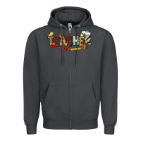 Smoke Christmas Teacher Zipper Hoodie - NancyCooperArtShop