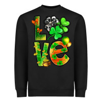 Black St.Patrick Love With Clover Heavyweight Sweatshirt - BundleAndBundleShop
