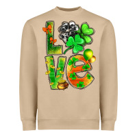 Mushroom St.Patrick Love With Clover Heavyweight Sweatshirt - BundleAndBundleShop