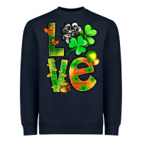 Navy St.Patrick Love With Clover Heavyweight Sweatshirt - BundleAndBundleShop