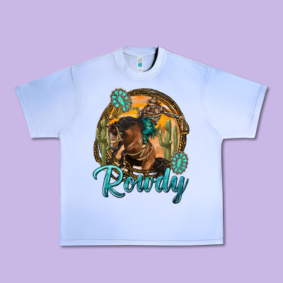 Western Rowdy Urban Heavy Tee Designed By Nancycooperartshop