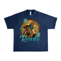 Navy western rowdy Urban Heavy Tee - NancyCooperArtShop