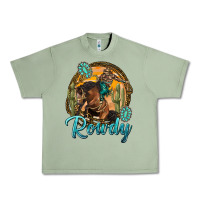 Oil Green western rowdy Urban Heavy Tee - NancyCooperArtShop