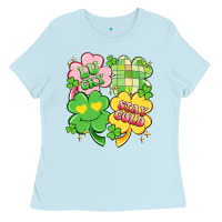 Baby Blue lucky stay gold Ladies Tee - Artiststas