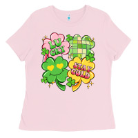 Bubblegum Pink lucky stay gold Ladies Tee - Artiststas