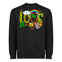 Black St. Patrick's Love Nurse Heavyweight Sweatshirt - BundleAndBundleShop