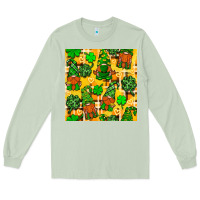 Matcha St. Patricks gnomies seamless pattern Long Sleeve Tee - BundleAndBundleShop