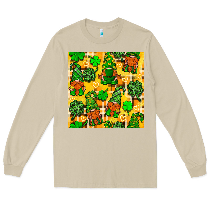St. Patricks Gnomies Seamless Pattern Long Sleeve Tee by BundleAndBundleShop | Teevron