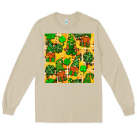 Mushroom St. Patricks gnomies seamless pattern Long Sleeve Tee - BundleAndBundleShop