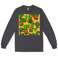 Smoke St. Patricks gnomies seamless pattern Long Sleeve Tee - BundleAndBundleShop
