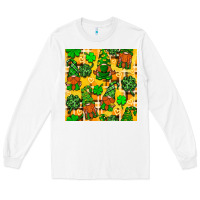 White St. Patricks gnomies seamless pattern Long Sleeve Tee - BundleAndBundleShop