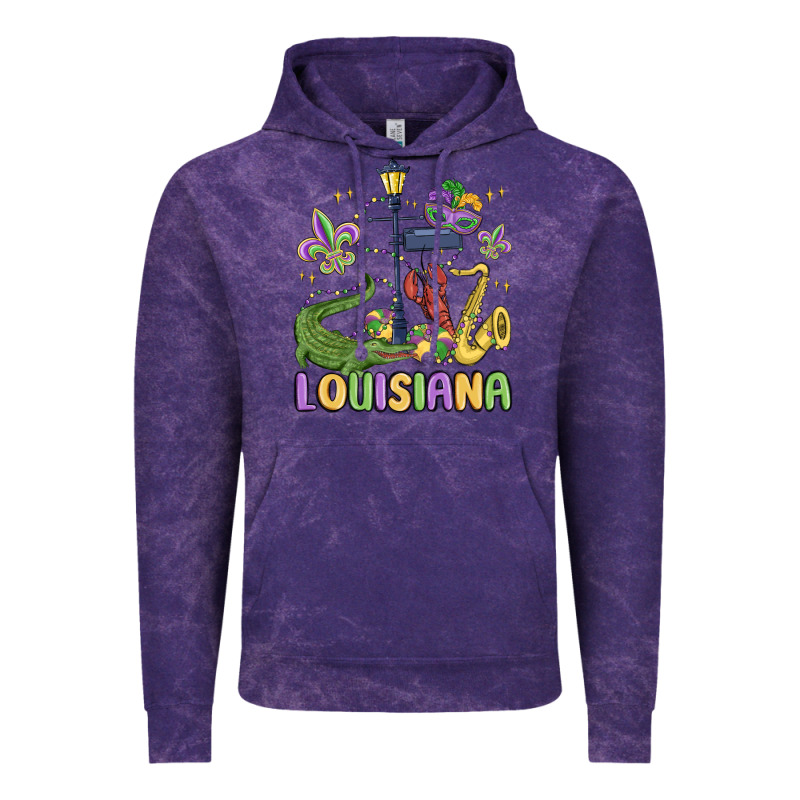 Louisiana Mardi Gras Vintage Hoodie by MaliasSmallBusiness | Teevron