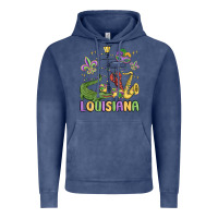 Vintage Denim louisiana mardi gras Vintage Hoodie - MaliasSmallBusiness