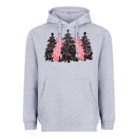 Heather Grey pink christmas trees Heavyweight Hoodie - CowGirlArtShop