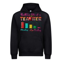 Black battery life of a teacher Urban Hoodie - BundleAndBundleShop