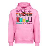Fuchsia Pink battery life of a teacher Urban Hoodie - BundleAndBundleShop