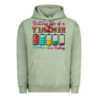 Pigment Oil Green battery life of a teacher Urban Hoodie - BundleAndBundleShop