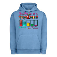Pigment Pebble Blue battery life of a teacher Urban Hoodie - BundleAndBundleShop