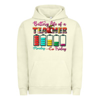 Pigment Pistachio battery life of a teacher Urban Hoodie - BundleAndBundleShop