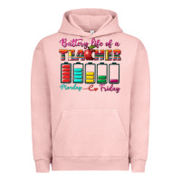 Pigment Salmon battery life of a teacher Urban Hoodie - BundleAndBundleShop