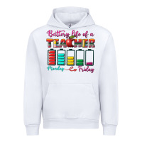 White battery life of a teacher Urban Hoodie - BundleAndBundleShop