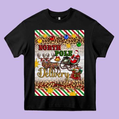 Christmas North Pole Delivery Heavy Core Tee Designed By Artiststas
