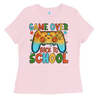 Bubblegum Pink game over back to school Ladies Tee - JahusDesignShop