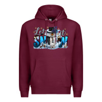 Burgundy let it snow Premium Hoodie - CowGirlArtShop