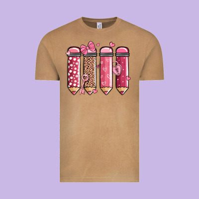 Valentine' Day Teacher School Pencils Vintage Tee Designed By Maliassmallbusiness