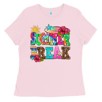 Bubblegum Pink summer break Ladies Tee - AdoDesignShop