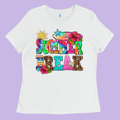 Summer Break Ladies Tee Designed By Adodesignshop