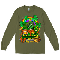 Army Green st. patricks gnomes truck with rainbow Long Sleeve Tee - BundleAndBundleShop
