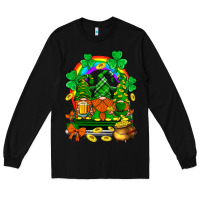 Black st. patricks gnomes truck with rainbow Long Sleeve Tee - BundleAndBundleShop