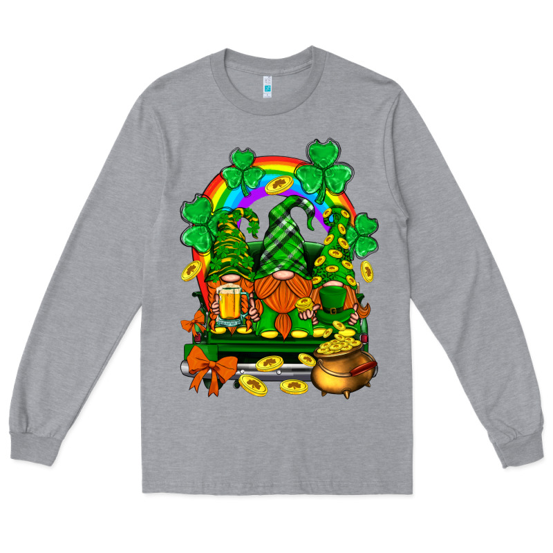 St. Patricks Gnomes Truck With Rainbow Long Sleeve Tee by BundleAndBundleShop | Teevron