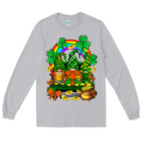 Moon Dust st. patricks gnomes truck with rainbow Long Sleeve Tee - BundleAndBundleShop