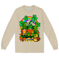 Mushroom st. patricks gnomes truck with rainbow Long Sleeve Tee - BundleAndBundleShop