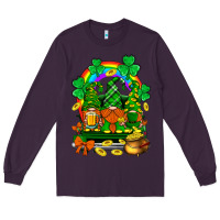 Plum st. patricks gnomes truck with rainbow Long Sleeve Tee - BundleAndBundleShop