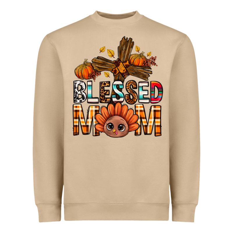 Western Blessed Mom With Cross Heavyweight Sweatshirt by BundleAndBundleShop | Teevron