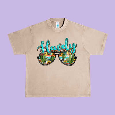 Western Howdy Police Sunglasses Urban Heavy Tee Designed By Nancycooperartshop