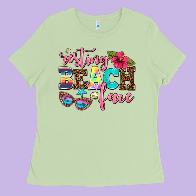 Resting Beach Face Ladies Tee Designed By Adodesignshop