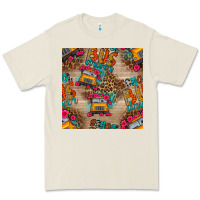 Bone school bus driver and flower seamless patterns Premium Tee - BundleAndBundleShop