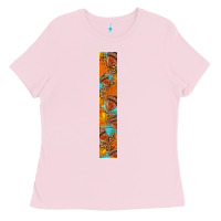 Bubblegum Pink fall leaf Ladies Tee - BundleAndBundleShop