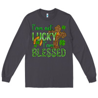 Smoke I Am Not Lucky I Am Blessed St. Patricks Long Sleeve Tee - BundleAndBundleShop