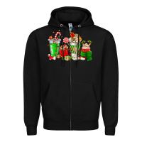 Black Christmas coffee cup Zipper Hoodie - NancyCooperArtShop