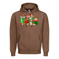 Chestnut Christmas coffee cup Zipper Hoodie - NancyCooperArtShop