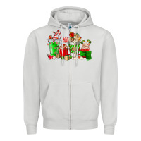 Dove Grey Christmas coffee cup Zipper Hoodie - NancyCooperArtShop