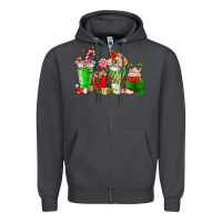 Smoke Christmas coffee cup Zipper Hoodie - NancyCooperArtShop