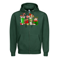 Sports Green Christmas coffee cup Zipper Hoodie - NancyCooperArtShop